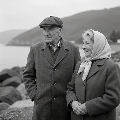 Elderly Couple by Rocky Shore