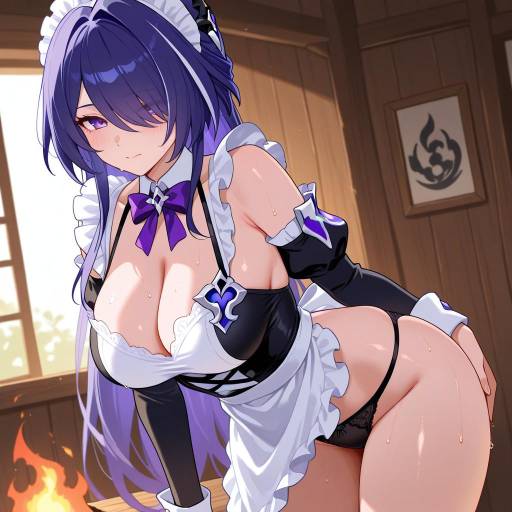 Seductive Cowboy Maid in Rustic Setting
