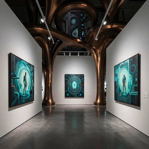 Cyberpunk Art Gallery Interior Design