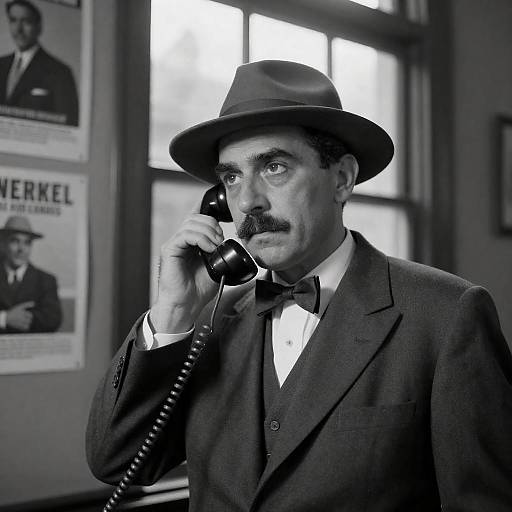 Vintage Portrait of a Focused Gentleman