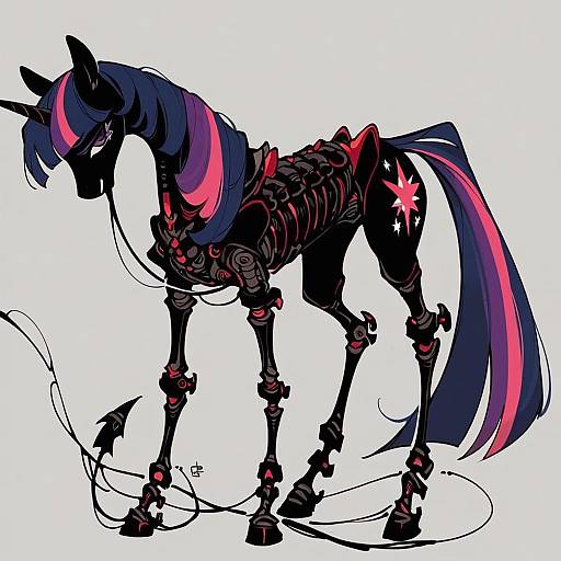Aggressive Twilight Sparkle Skeleton Design
