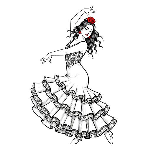Passionate Flamenco Dancer Silhouette