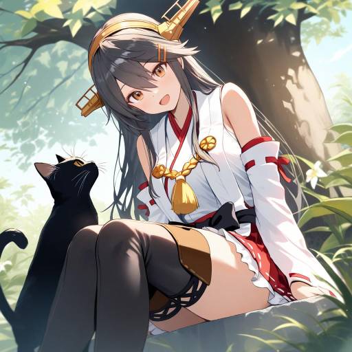 Nontraditional Miko Cat Girl Outdoors