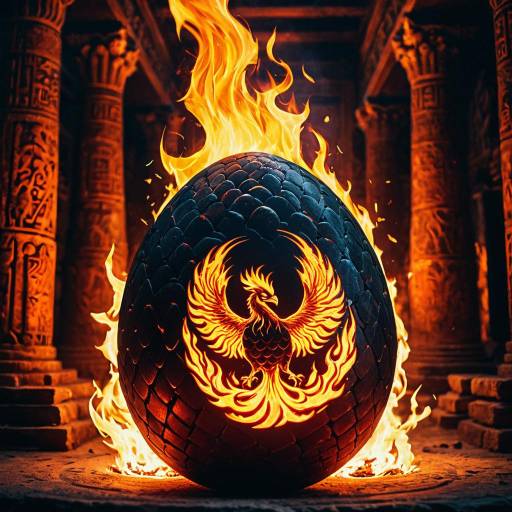 Fiery Phoenix Egg Hatching in Temple