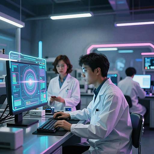 Futuristic Cyberpunk AI Laboratory