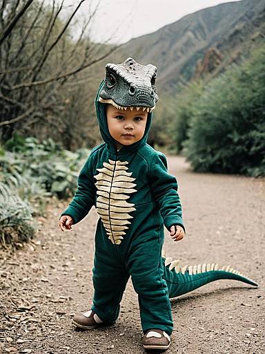 Toddler in Dino Fossil Costume