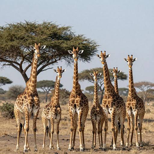 Majestic Giraffes in Sunlit Savanna