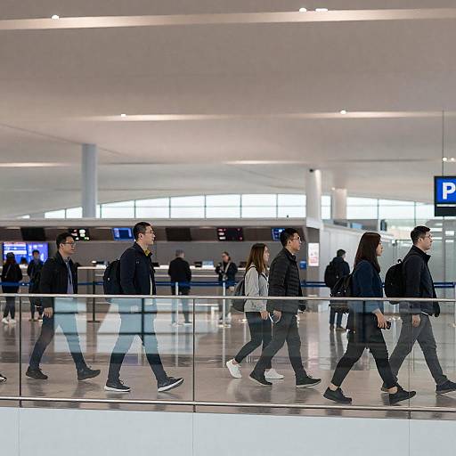 Modern Airport Terminal with Passersby