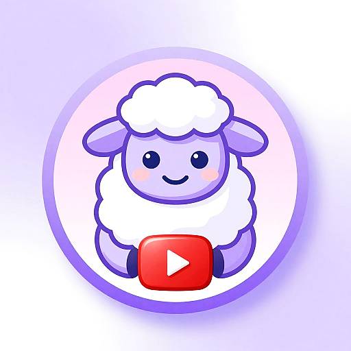 Jolly Lavender Sheep YouTube Logo
