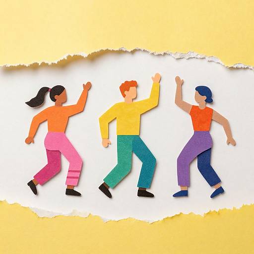 Torn Paper Dance Silhouette Art