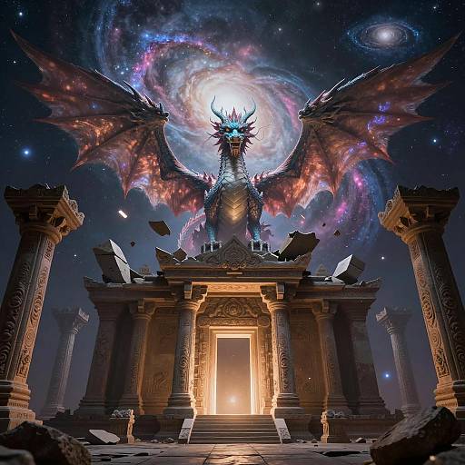 Celestial Dragon Over Ancient Temple