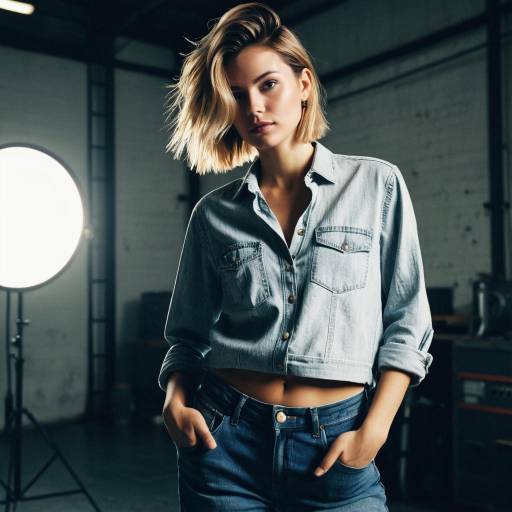 Chic Textured Crop in Industrial Setting