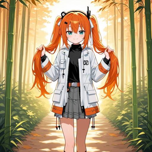 Smug Girl in Tranquil Bamboo Forest