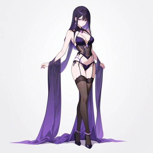 Elegant Solo Model in Lingerie Pose