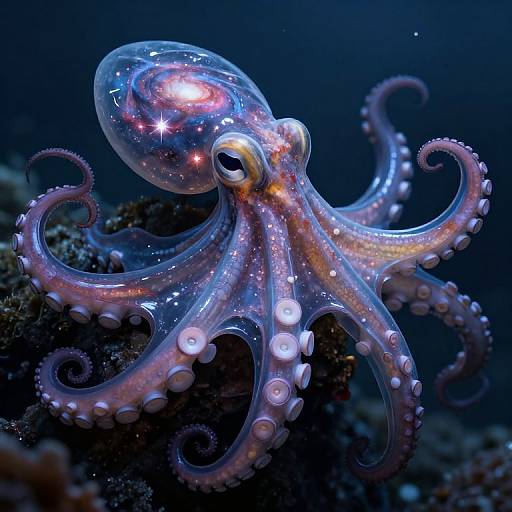 Galaxy Within Transparent Octopus