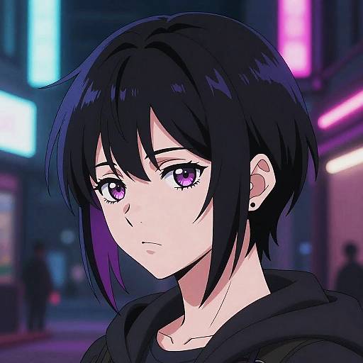 Cyberpunk Anime Women with Spiky Hair