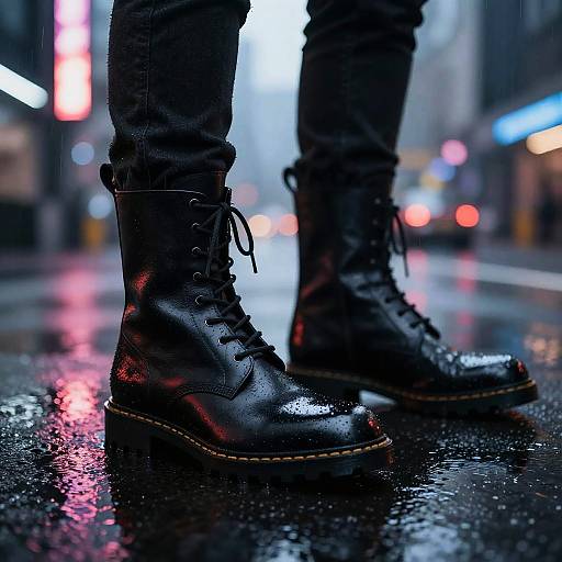 Futuristic Neon Wet Look Boots