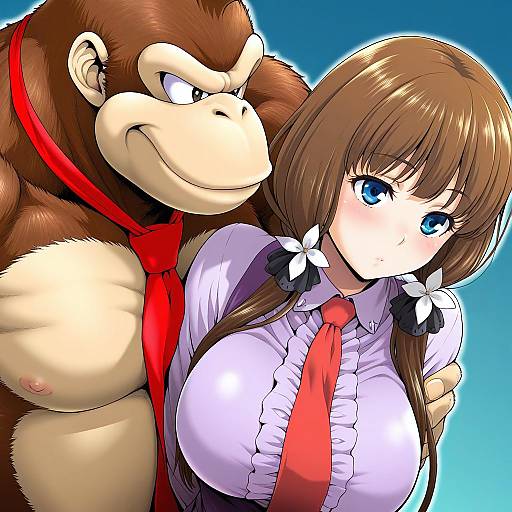 Illustration of Donkey kong, donkey kong (series) in the style of Kouda tomohiro