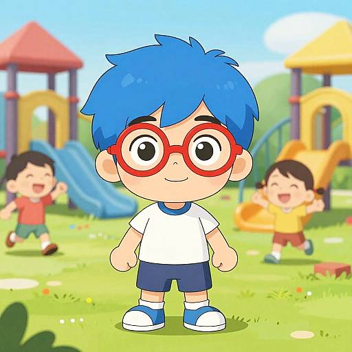 Milhouse Playing in Bright Playground