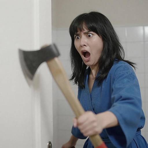 Shocking Attack: Woman with Axe