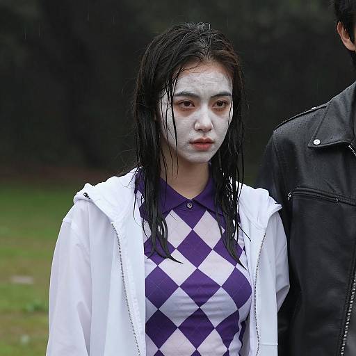 Dramatic Outdoor Duo in Rainy Scene