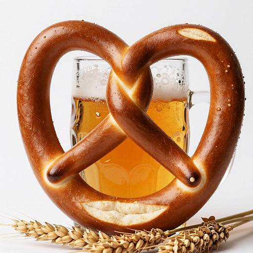Rustic Beer and Pretzels Close-Up
