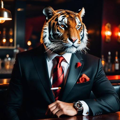 Stylish Tiger in Modern Lounge Bar