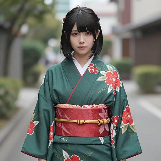 Photorealistic Portrait in Traditional Kimono