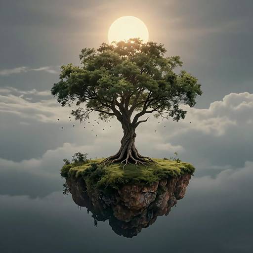 Solitary Tree Floating Isle Dreamscape