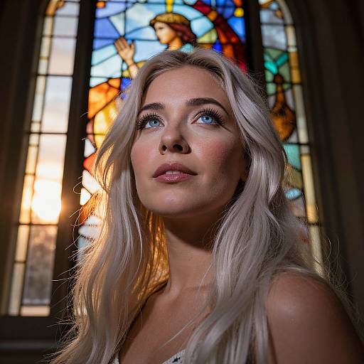 Ethereal Hispanic Woman Worm's-Eye View