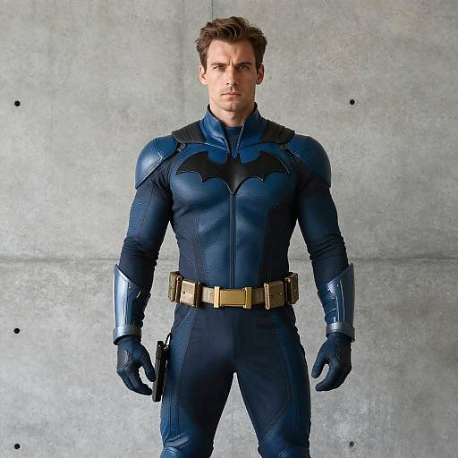 Modern Superhero in Blue and Black