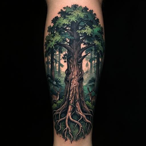 Mystical Forest Leg Sleeve Tattoo