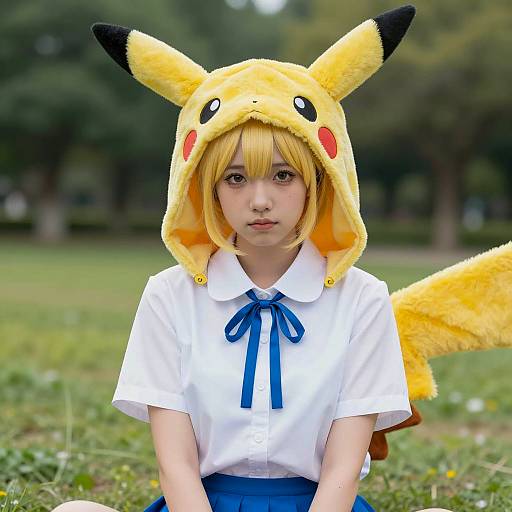 Pikachu Cosplay in a Sunny Park