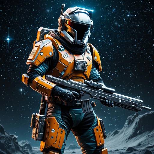 Space Bounty Hunter with Plasma Rifle