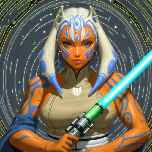 Illustration of Ahsoka tano, star wars in the style of Pija (pianiishimo)