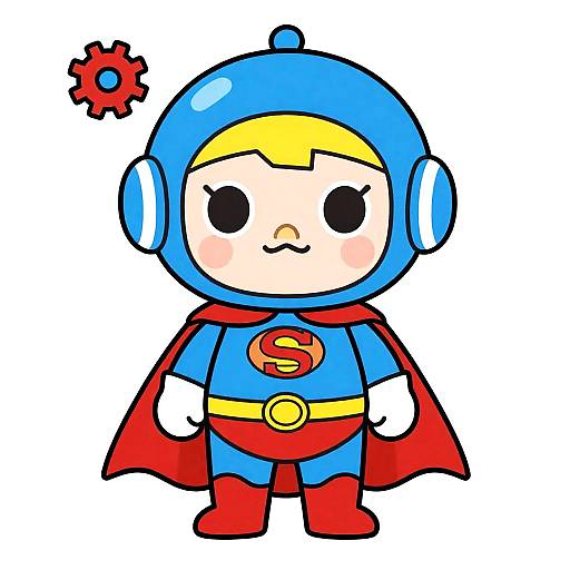 Cute Miss Mascot Superhero Sticker