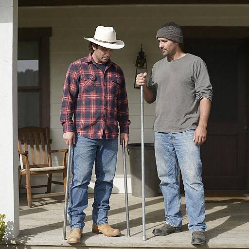 Rustic Porch Portrait of Two Men