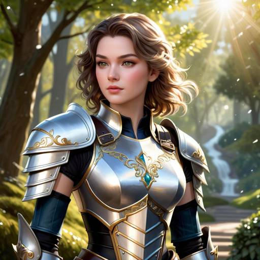 Fantasy Warrior in Serene Park Setting
