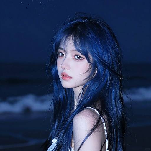 Serene Starry Night Digital Portrait