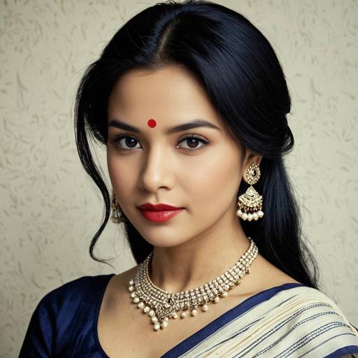 Elegant Girl in Cotton Saree with Jewelry