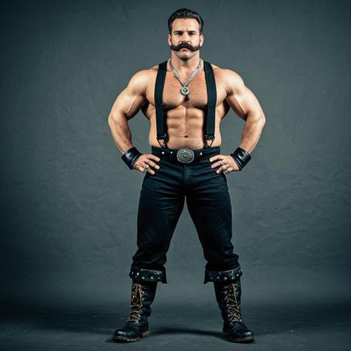 Strongman in Vintage Costume with Mustache