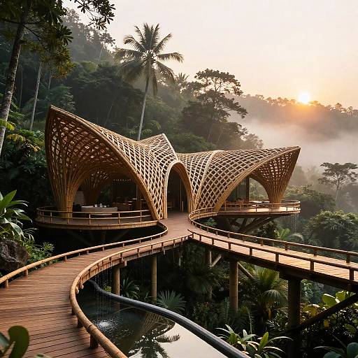 Fallingwater Reimagined in Shigeru Ban Style