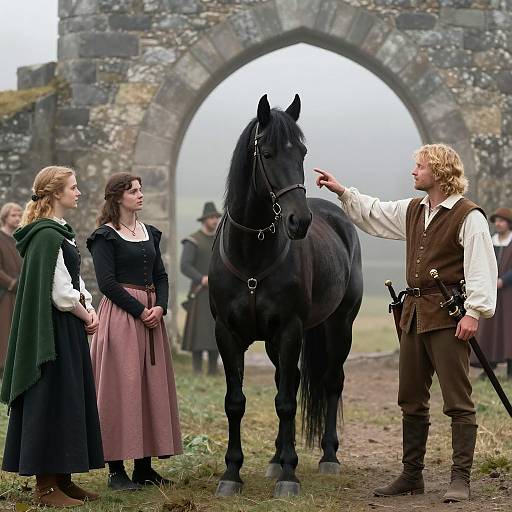 Medieval Gathering with Mystical Ambiance