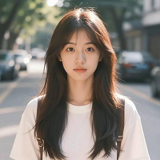 Photorealistic Portrait of Girl in Library