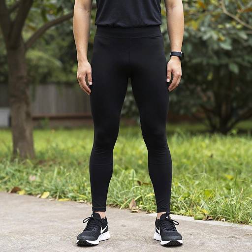 Man in Activewear Leggings Garden Pose