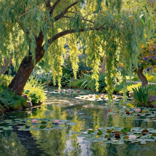 Impressionistic Enchanting Garden Scene