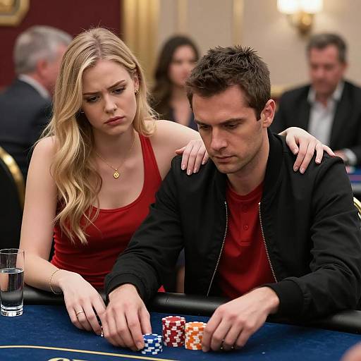 Couple at Casino Poker Table