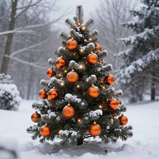 Burnt Orange Christmas Tree Magic