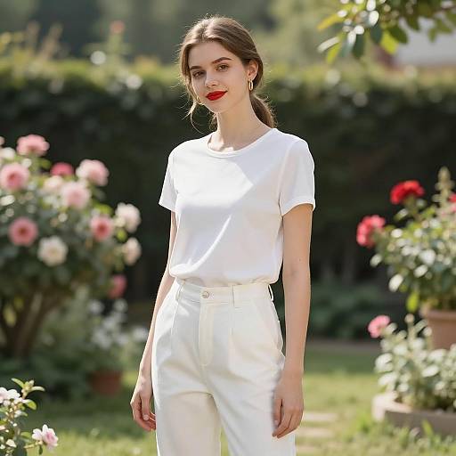 Sunlit Portrait of a Young Woman