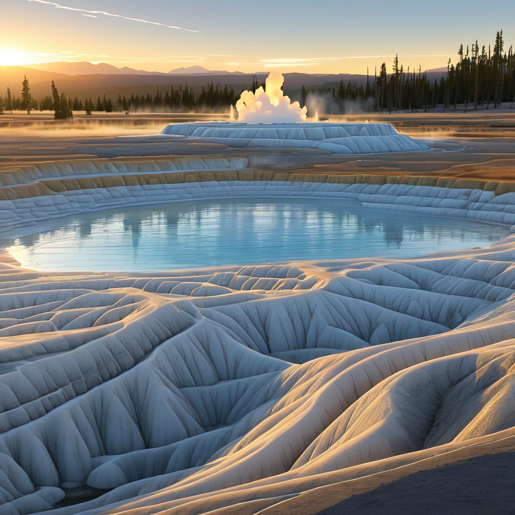 Evening Light Over Geothermal Features